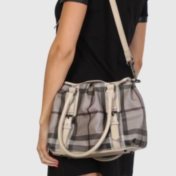BURBERRY Smoked Check Northfield Handbag - Picture 1 of 14